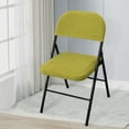 thumbnail image 3 of Folding Dining Chair Seat and Back Cover Set Solid Jacquard Stretch Chair Slipcover Home Decoration, 3 of 6