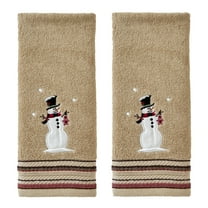 SKL Home by Saturday Knight Ltd. Rustic Plaid Snowman 2 Piece Hand Towel in Wheat