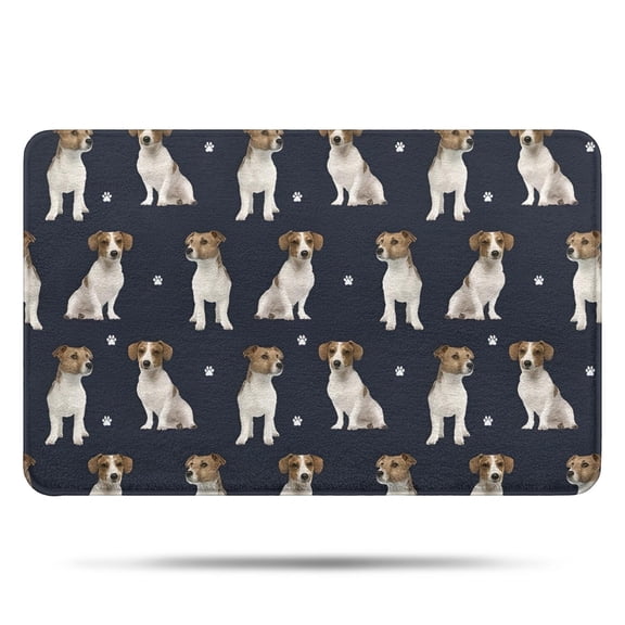 Jack Russell Terrier Bathroom Rugs Mat,Non Slip Microfiber Bathroom Rug,Rubber Backing,Soft Bathroom Mats for Bathroom Floor,Tub and Shower,17x27in(43x68cm)