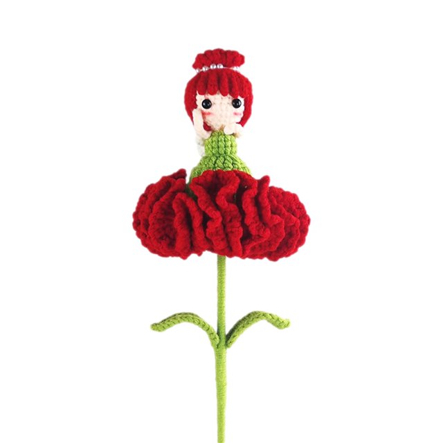 Clearance! Crochet Kit Crochet Carnation Fairy Crochet Doll Kit for Beginners with Video Tutorials Crochet Kit Crochet Yarn and Hook Set for Beginners Knitting Kit for DIY Knitting DIY,Red