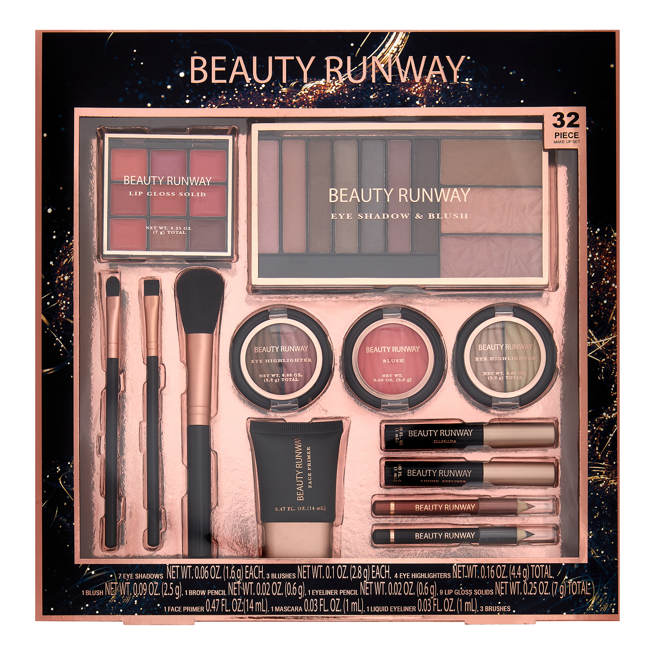 Beauty Runway 32 Piece Makeup Set, Sophisticated Spledor, $30 Value 