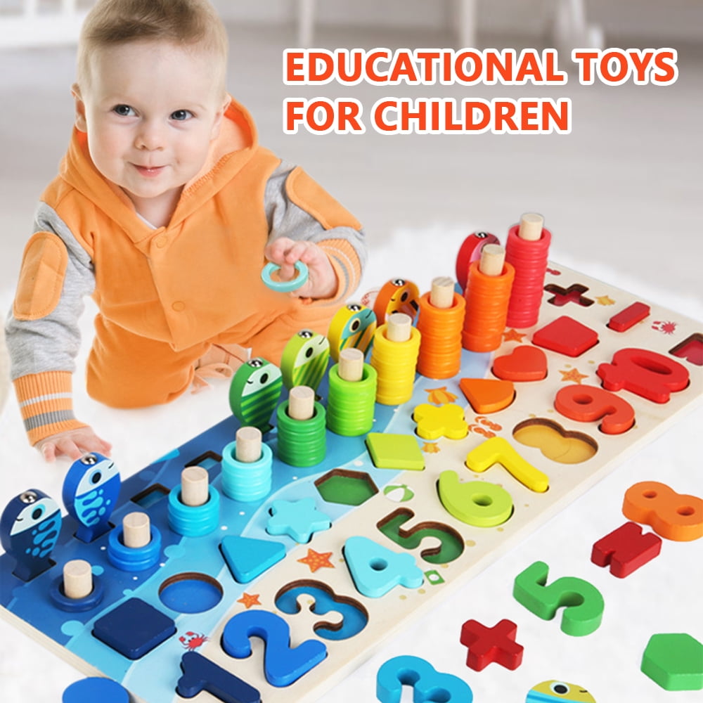 Children's Educational Wooden Toys Busy Board Math Fishing Preschool Model Kids 