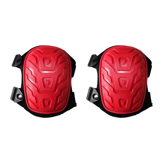 2 rodilleras cómodas para protección de rodillas, ideales para la construcción y la limpieza. Rojo