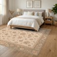 thumbnail image 3 of ODIKA 6'x9' Washable Area Rug Easy Care, Non-Shedding, Beige Olive Floral Elegance Symmetric Design Intricate Leaf and Blossom for Queen Size Bedroom Under Bed Master Suite, 3 of 7