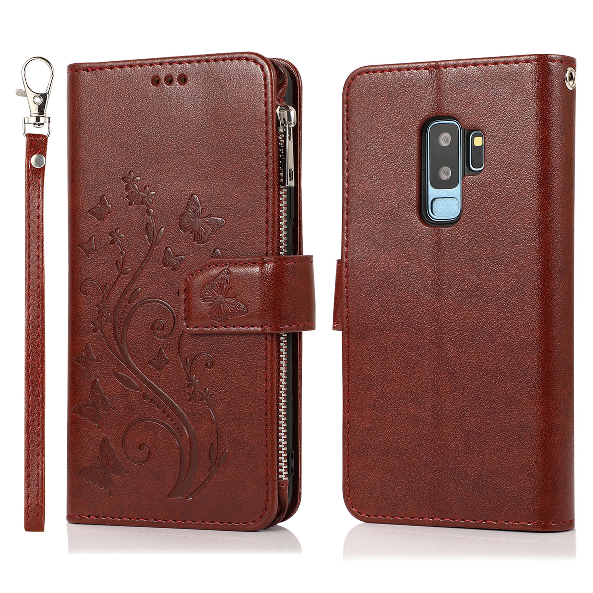 Dteck Samsung Galaxy S9 Plus Case, Folio Case Embossed PU Leather