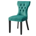 thumbnail image 5 of Side Dining Chair, Set of 2, Teal Blue, Velvet, Modern Contemporary, Kitchen Room Cafe Bistro Restaurant Hospitality, 5 of 9