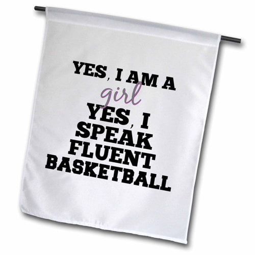 3dRose, Basketball girl, 12 x 18 inch Garden Flag