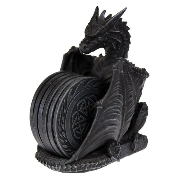 Dark Dragon Table Coasters Set Sculpture Cool Finish