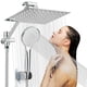 thumbnail image 1 of Regaderas para Baño de Lluvia de Alta Presión de 8 "/ ducha de 5 Modos Rociado mano, con brazo de extensión de 11 '', cabezal de ducha ajustable con soporte, manguera de 1,5 m (Cromo), 1 of 7