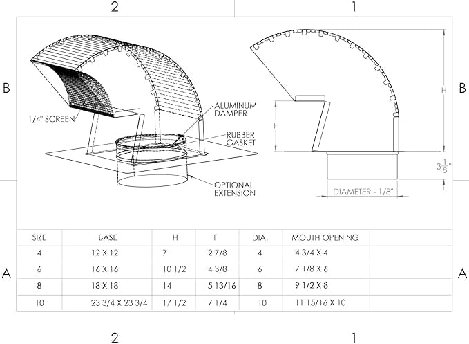 Goose Neck Exhaust Roof Vent (Without Extension, 4 Inch)