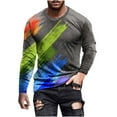 thumbnail image 2 of Blusas y camisas de manga larga con cuello redondo para hombre, blusas casuales de cuello redondo y manga larga, camisetas estampadas, blusas para hombre, 2 of 4