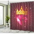 thumbnail image 5 of Ambesonne Diamond Shower Curtain, Pink Diamond Crown Art, 69"Wx84"L, Pink and Yellow, 5 of 5