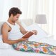 thumbnail image 5 of Fotbe Tropical Plants Pantalones de Pijama para Hombre, Pantalones de Dormir, Pantalones de Casa con Cintura Ajustable y Bolsillos-Small, 5 of 6