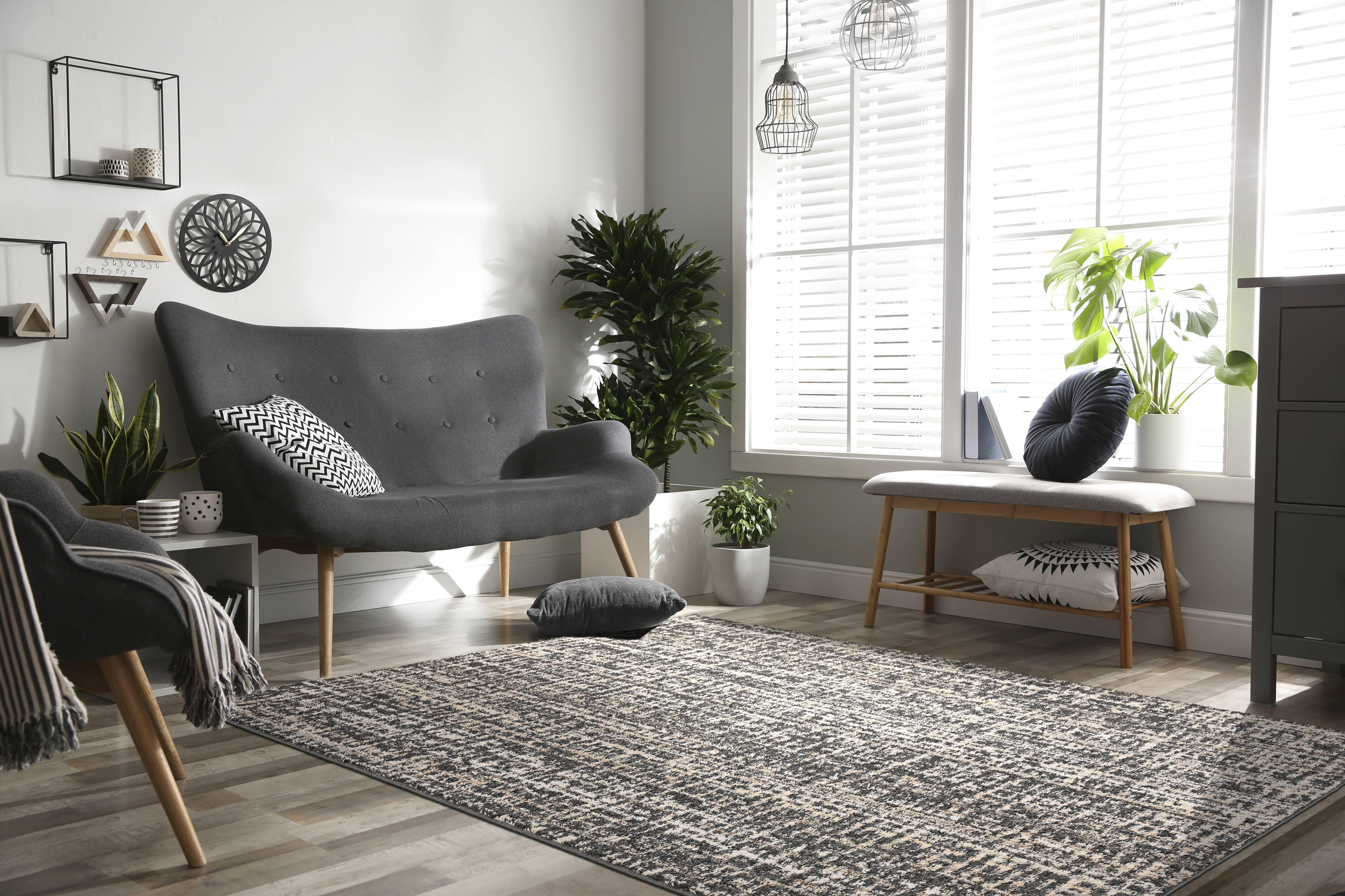 Garland Rug Rumba Cinder Gray/Earth Tone Indoor Area Rug, 6' x 9'