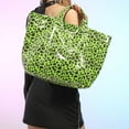 thumbnail image 6 of Large Tote Bag for Women Oversize Pu Leather Womens Weekender Bag Shopper Handbag Travel Purse Large Capacity Leopard Print Shoulder Bag Green, 6 of 8