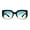 Black Slate Blue Yellow, variant on Mod Womens Thick Plastic Rectangular Retro Plastic Sunglasses Black Smoke