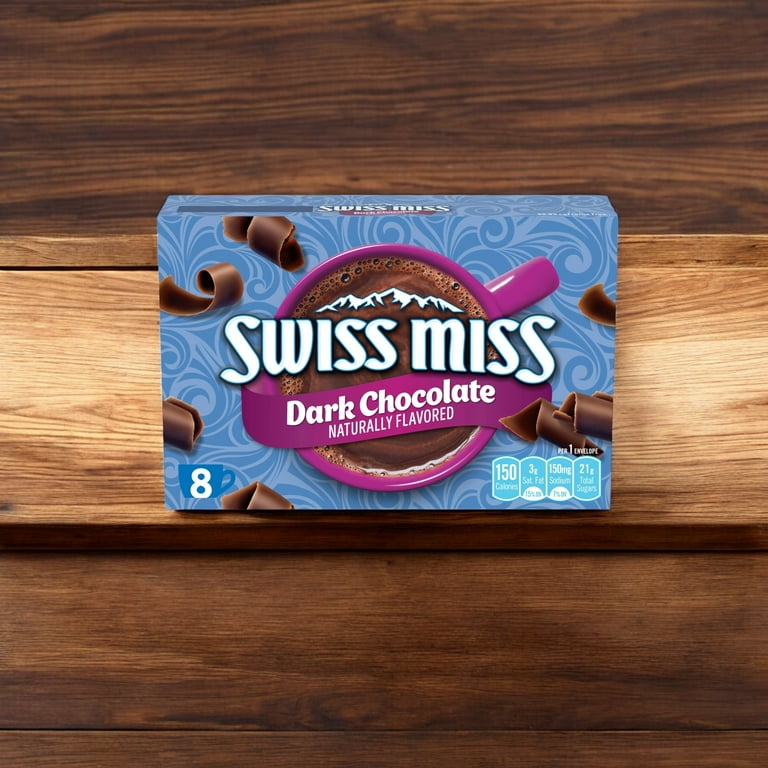 Swiss Miss Dark Chocolate Hot Cocoa Mix Packets, 2 Pack, 8 Count