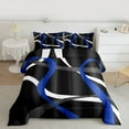 thumbnail image 2 of Homewish Wave Stripes Lines Bedding Comforter Set,Modern Geometric Desgin Twin Comforter Sets,Blue White Gray Bedding Set For Boys Teens,Ultra Soft Home Decor Reversible,2pcs, 2 of 8
