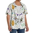 thumbnail image 4 of Xecao offers the Colorful Poodle Dog for Men's Casual Short-sleeved Shirt, a button-up collared shirt with a pocket, perfect for beach vacations and yacht travel in the XX-Large size., 4 of 7