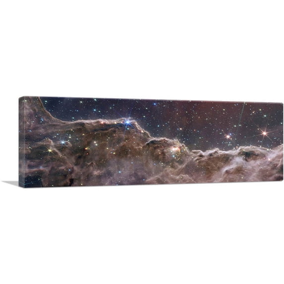 ARTCANVAS NASA James Webb Telescope JWST Cosmic Cliffs Carina Nebula NIRCam Space Galaxy Astronomy Photograph Canvas Art Print - Size: 48" x 16" (1.50" Deep)