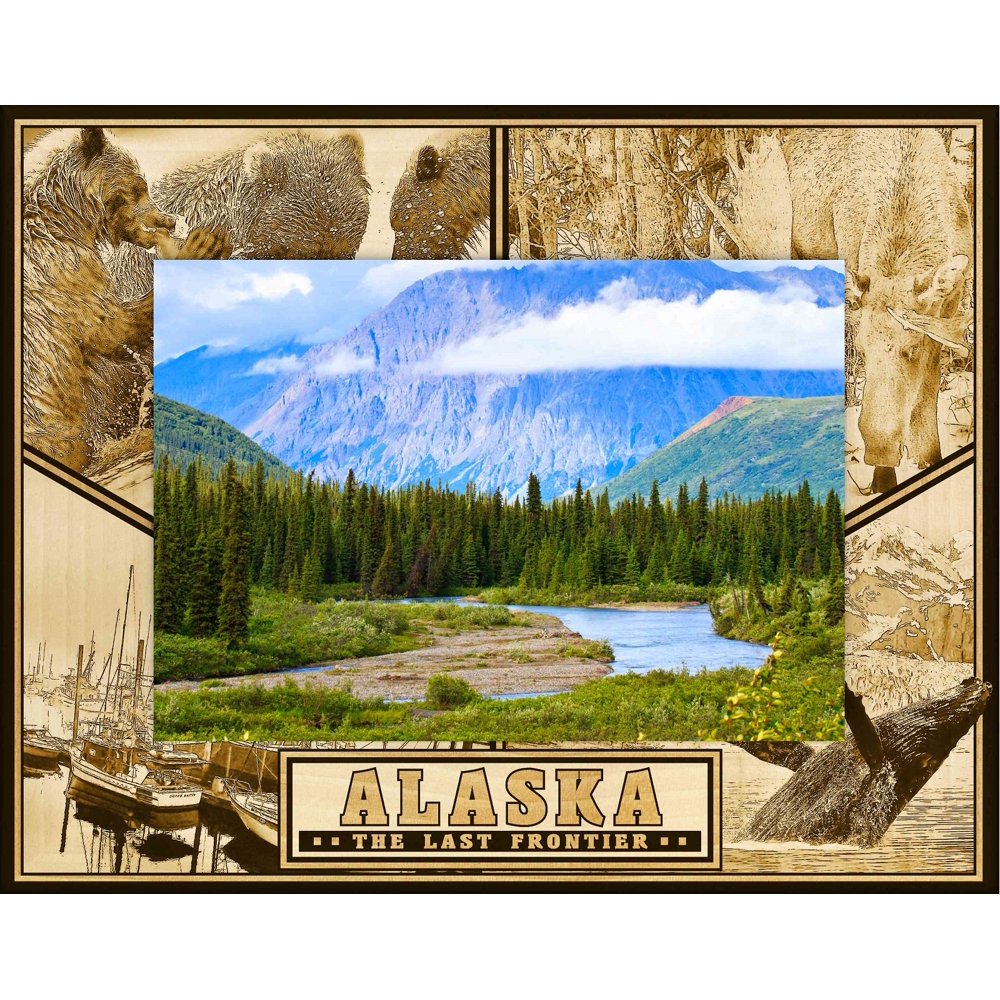 Alaska The Last Frontier Laser Engraved Wood Picture Frame (5 x 7)