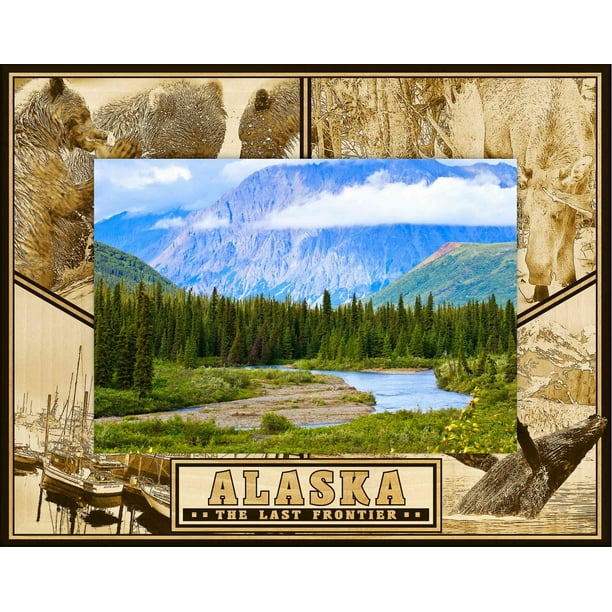 Alaska The Last Frontier Laser Engraved Wood Picture Frame (5 x 7