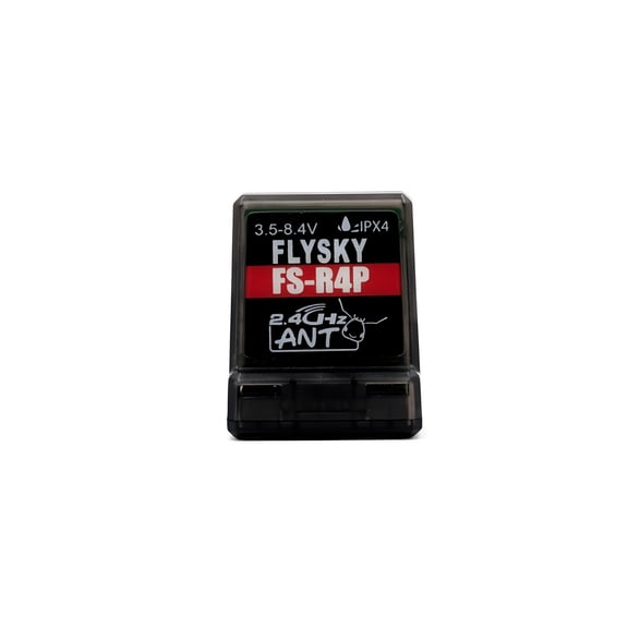 Flysky FS-R4P 2.4GHz 4CH Mini Receiver for RC Car and Boat, Compatible with FS-G7P FS-G4P FS-ST8 Transmitters, ANT Protocol, Compact Waterproof Design