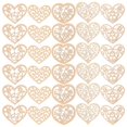 thumbnail image 3 of 100pcs Love Heart Shape Wooden Pieces Creative DIY Flower Wood Crafts Hollow Out Home Decor Wood Chips (Random Style), 3 of 4
