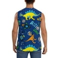 thumbnail image 4 of Pofeuu Dinosaur In Space Print Men's Muscle T-Shirt, Sleeveless, Muscle Tank, Classic Muscle Tee Top For Men Casual Sleeveless Muscle T-Shirt Trendy Clothes-Small, 4 of 7