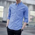 thumbnail image 3 of Ropa blanca masculina, blusa y camisa lisas para hombre, vestido de manga larga, estilo coreano, nuevo en diseñador, casual, normal, asiático, 3 of 5