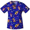 Women's Mock Wrap Mickey Dots Scrub Shirt