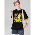 thumbnail image 1 of Vibrant Stitching Bear & Letter Print Relaxed Fit Crew Neck Drop Shoulder Casual T-shirt - Women's LCamisetas para mujer, lindas camisetas con estampado gráfico, de manga corta, estilo casual, para ve, 1 of 6
