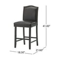 thumbnail image 2 of 27" Upholstered Barstools Set of 2,Counter Height Bar Stools with Nailhead Trim, Leather Armless Dining Chairs with Backrest for Dining Room, Living Room,Cafe, Bar,Brown, 2 of 9