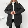 thumbnail image 2 of IROINNID Women's Mid-Length Anorak Jacket Coat Solid Color Long Sleeve Warm Hoodless Jacket Slim Winter Outwear Coats, Black, 2 of 6