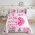 thumbnail image 2 of Feelyou Pink Vibrant Sunflower Queen Comforter Set, Inspirational Words Bedding Sets, Hope and Love Theme Reversible Bedding Comforter Set, Microfiber Bedroom Decor, 3pcs, 2 of 8