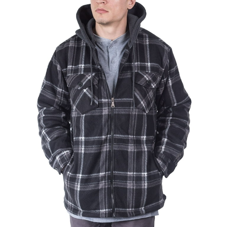 Big and tall hooded flannel best sale jacket