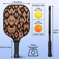 thumbnail image 3 of Pickleball Paddles Set Of 1, Fiberglass Surface, Animal, Leopard Print, 1 Paddle, 2 Balls & Bag, 3 of 5