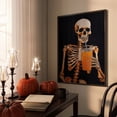 thumbnail image 4 of Póster de fantasma escalofriante de galería de Halloween, impresión artística de esqueleto potable, pintura en lienzo de calabaza aterradora, imagen de pared, decoración de sala de estar, 4 of 4