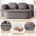 thumbnail image 6 of 75'' Convertible Floor Folding Couch, 2-in-1 Sleeper Sofa Bed with Memory Foam, Foldable Sofa with 4 Pillows & Blanket for Living Room, Apartment, No Assembly Needed, 6 of 9