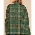thumbnail image 2 of Women Plaid Cape Coat Stand Collar Double‑Breasted Sleeveless Poncho Jacket, 2 of 5