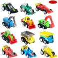 thumbnail image 3 of JoyX 12 Pcs Filled Easter Eggs with Toy Cars, 3.2” Bright Colorful Easter Eggs Prefilled with Pull Back Construction Vehicles and Race Cars, 3 of 6