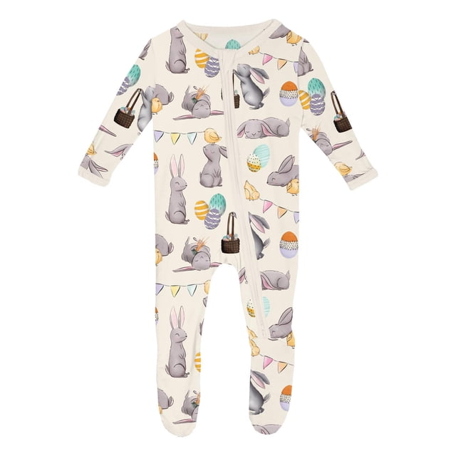 Pijama con pies para bebé Kic Kee Pants de bambú con cierre 3-6 meses