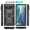 thumbnail image 2 of Allytech Rugged Case for Google Pixel 7, Military Grade Protection Shockproof Non-Slip Cover with Metal Rotatable Ring Stand, Magnetic Car Mount Holder Fashion Case for Google Pixel 7 - Black, 2 of 7