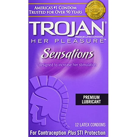 2 Pack - Trojan Her Pleasure Sensations Ribbed Latex Condoms 12