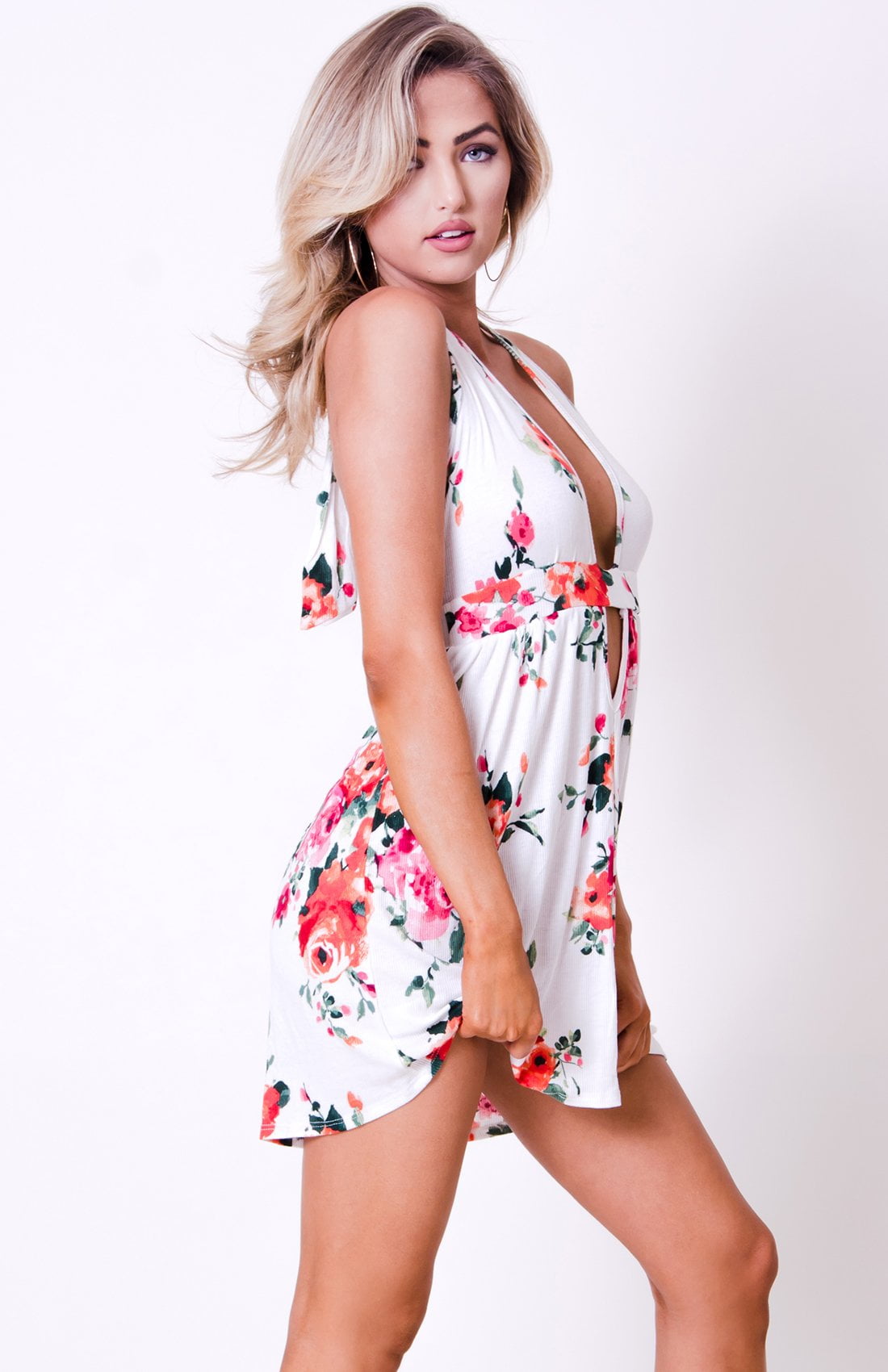 IRO floral-print halterneck dress - Gold