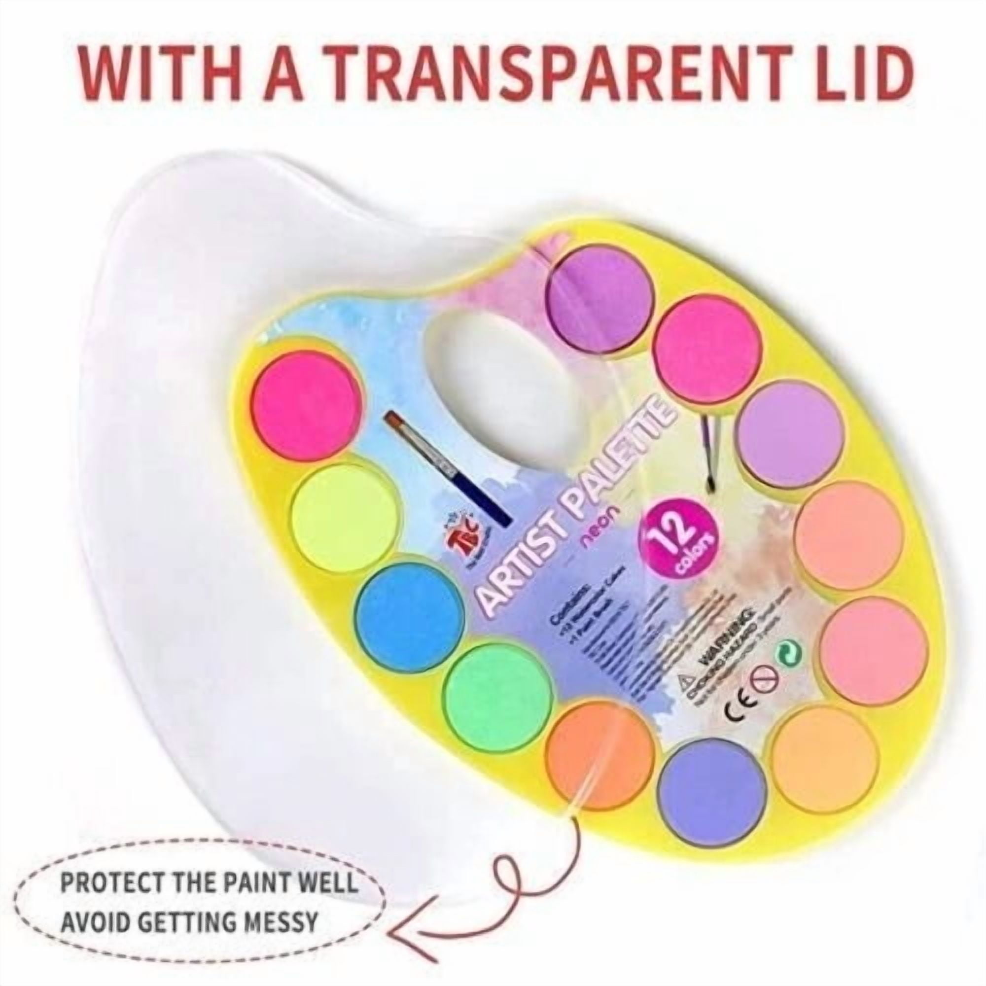 Paint Kit for Kids 36 Colors with Brush, Water Paint Set, 3 Individual Palette