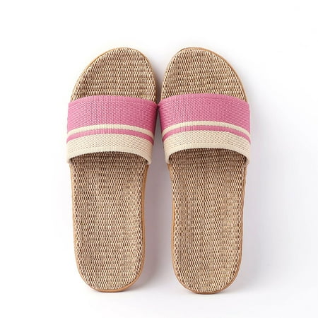 

Men s Lightweight Linen Non-slip Indoor Outdoor Comfort Slip On Open Toe Slippers
