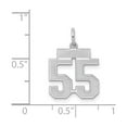 thumbnail image 3 of Sterling Silver Number 55 Pendant Necklace for Men and Women, Bold Block Design, Unisex Sports Charm, Satin Finish Athletic Jewelry for Fans or Milestone Celebrations, 3 of 6