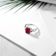 thumbnail image 4 of Gem Stone King 2.83 Cttw Red Created Ruby Ring for Women | 925 Sterling Silver | Emerald Cut 9X7MM | Three Stone Wedding Engagement Anniversary Promise Ring for Women | Size 8, 4 of 5