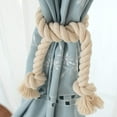thumbnail image 3 of Manunclaims 2Pcs Solid Color Weaving Cotton Linen Curtain Tiebacks- Village Style Curtain Holdback Rope, Curtain Decorative Holdbacks for Rural Style Drapery Tieback, 3 of 8